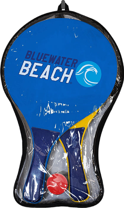 Bluewater Beach Paddle Ball Game - Paddle Ball Set | Premium Set of 2 Paddle Ball Smash Rackets, 2 Balls & Free Tennis Grips | Official ball Included | Comes with Thick Plastic Case