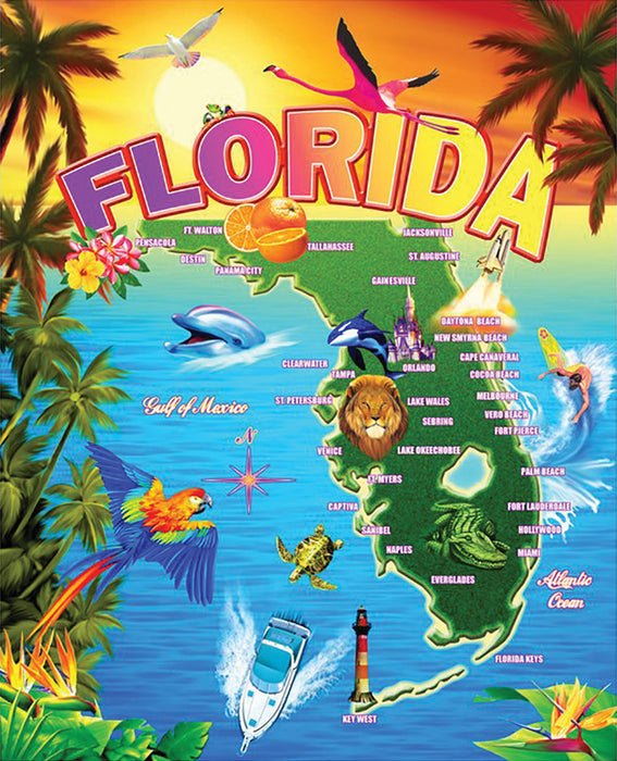 Florida Map Towel for 2